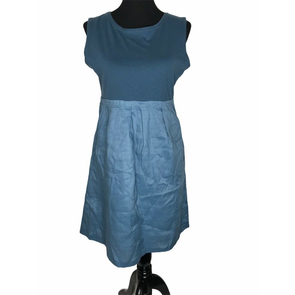 Tyler Boe Womens A Line Dress Blue‎ Chambray Sleeve